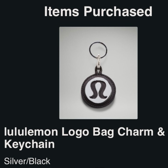 Lululemon Logo Bag Charm & Keychain | Black / Silver - Picture 8 of 10